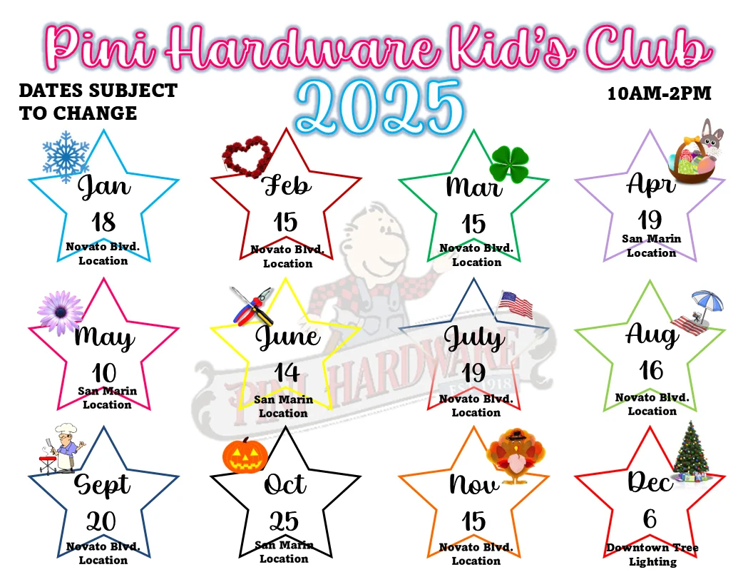 kids club event calendar